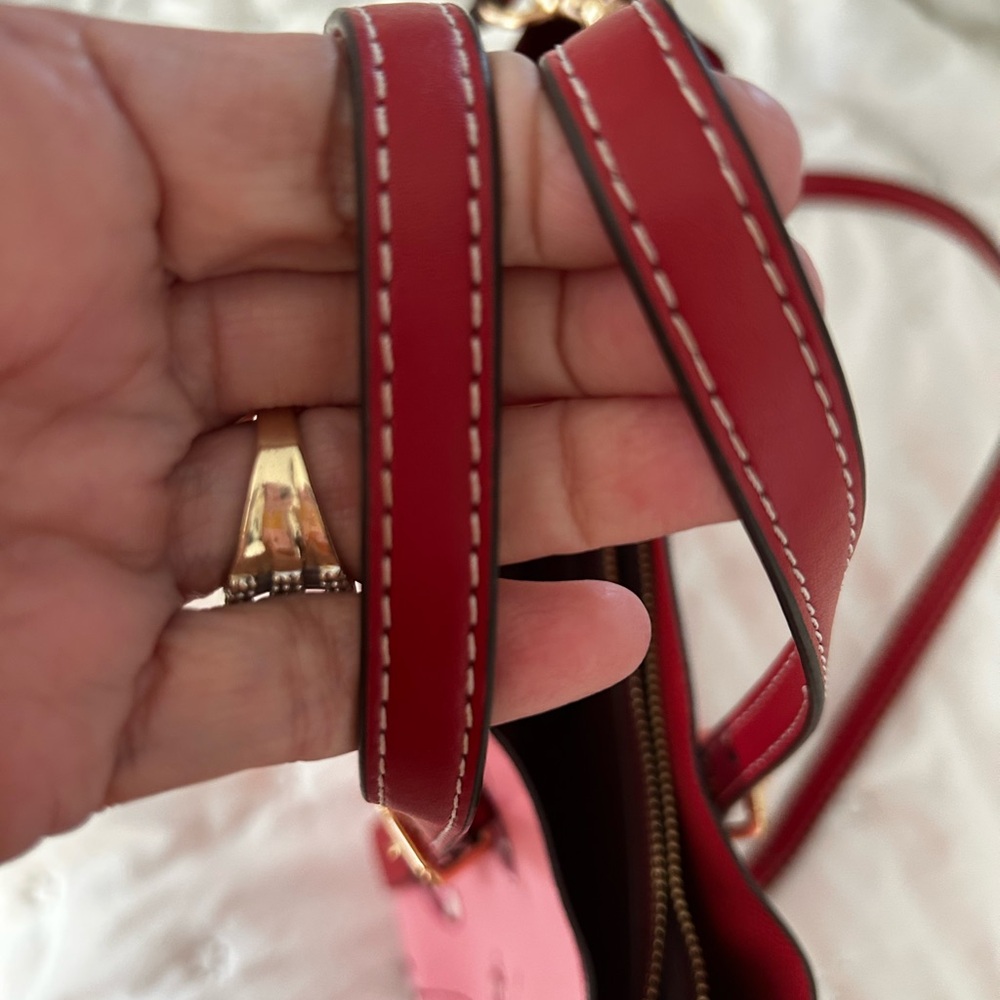 Coach Pink Cherry-Print Mini Tote with Red Accents - Picture 4 of 6